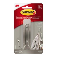 Command Hook 17036BN-ES Large Double Brushed Nickel